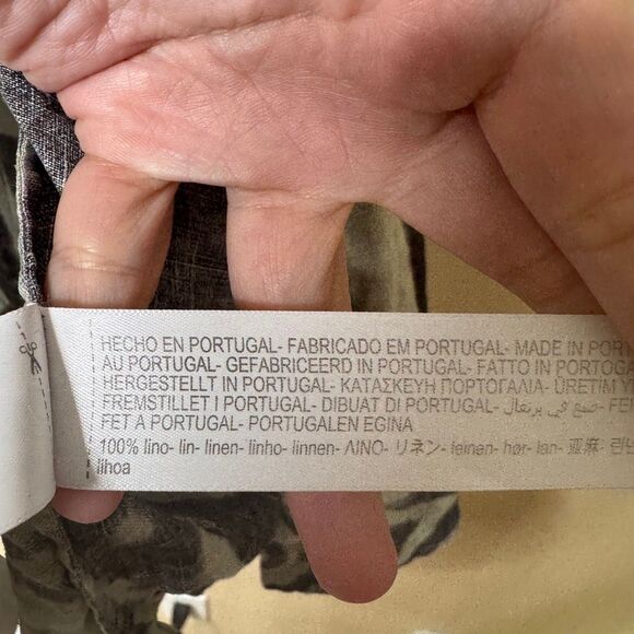 Massimo Dutti Shirt Women's Large Button Up Short Sleeve Zebra Print Linene - Picture 3 of 7